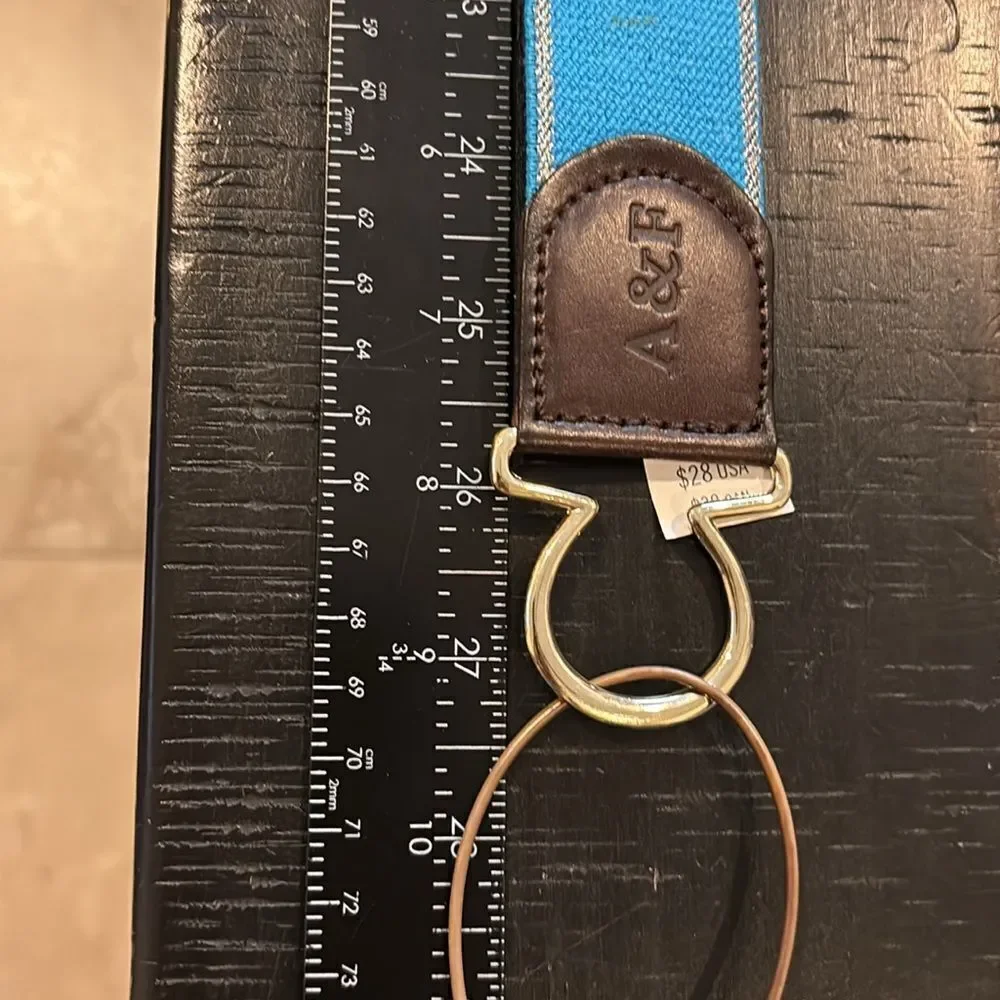 New Abercrombie & Fitch A&F Vintage Stretch Genuine Leather Blue Belt Old Stock​